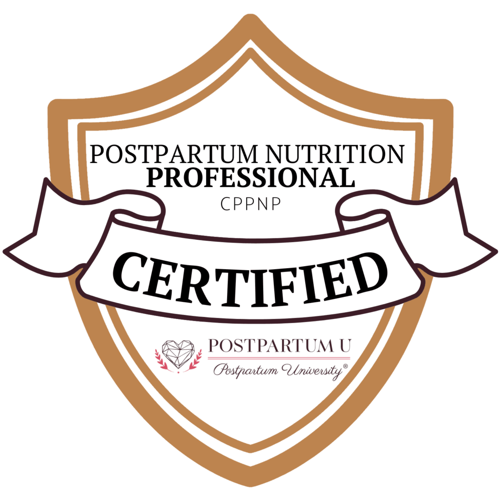 certification logo for postpartum nutrition professional